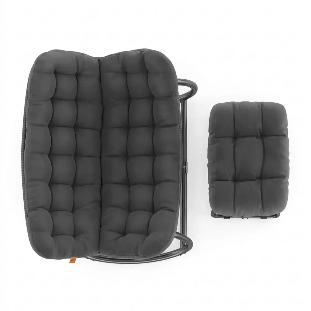 Ergonomischer Schaukelstuhl mit Fußstütze für Indoor & Outdoor
